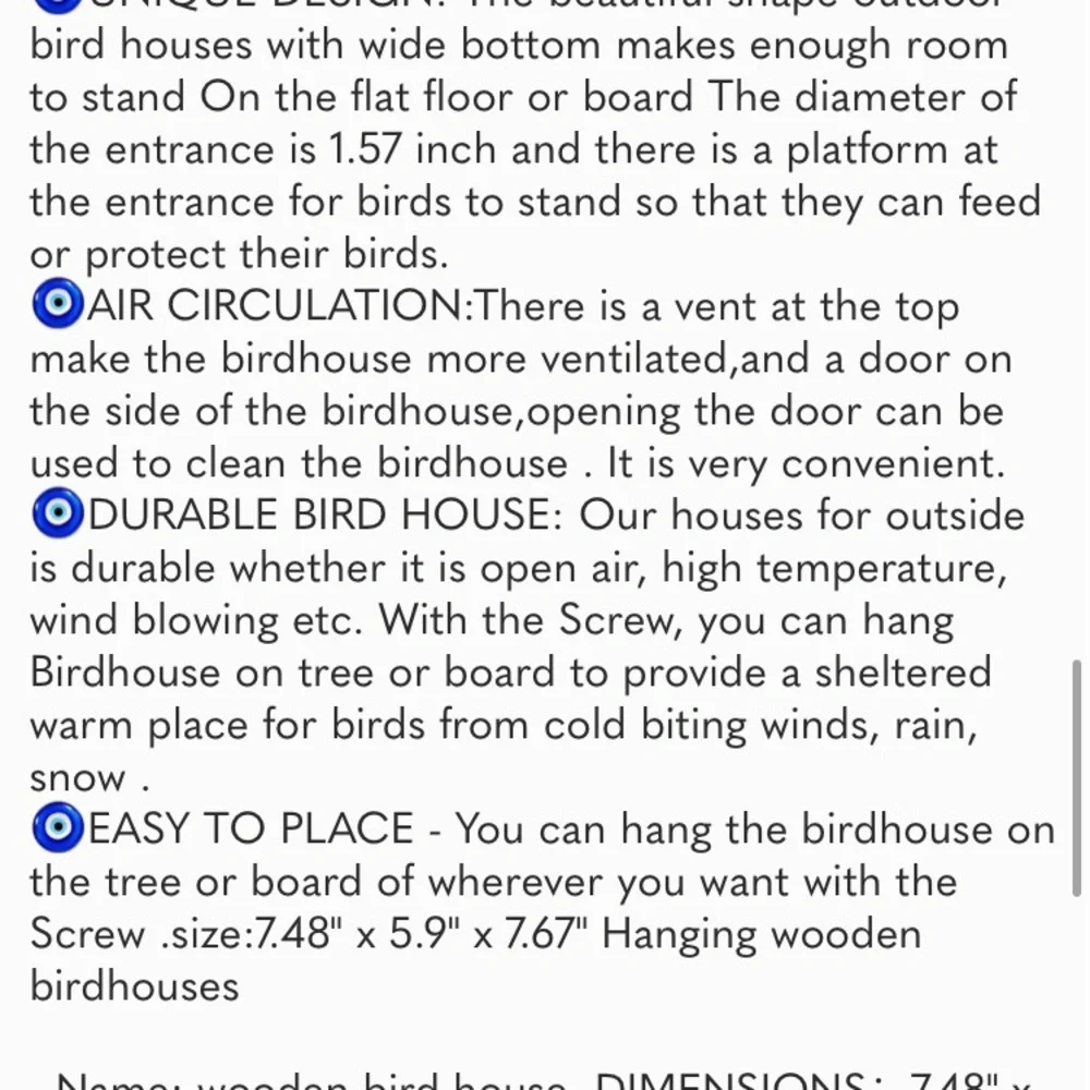 Bird House,Outdoor Bluebird House for Outside Clearance,Wooden Birdhouse Finch